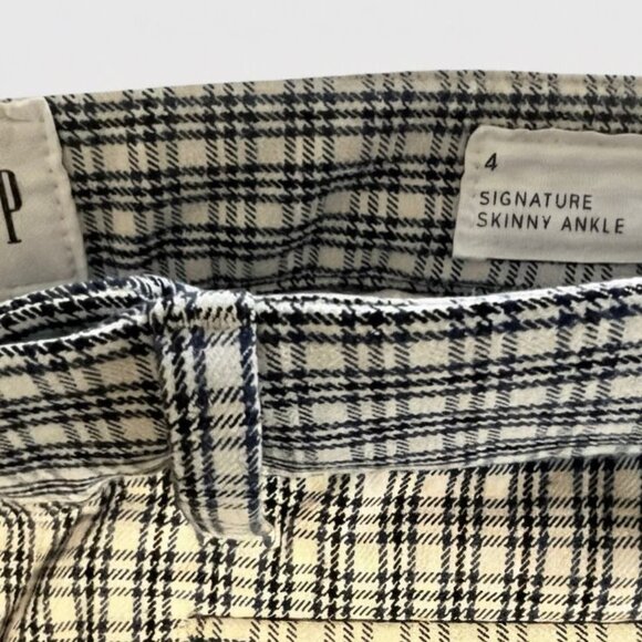 GAP Signature Skinny Ankle Plaid Pants - Size 4 - Picture 2 of 4